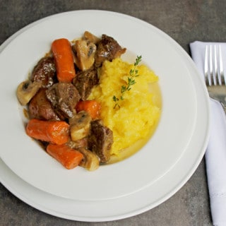 Lamb Stew with Garlic Polenta