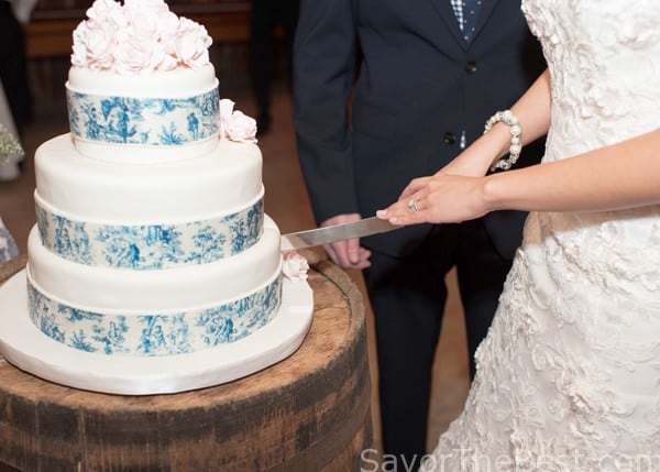 Blue Toile Wedding  Cake  Design Savor the Best