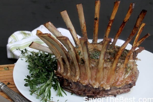 Roast rack of lamb