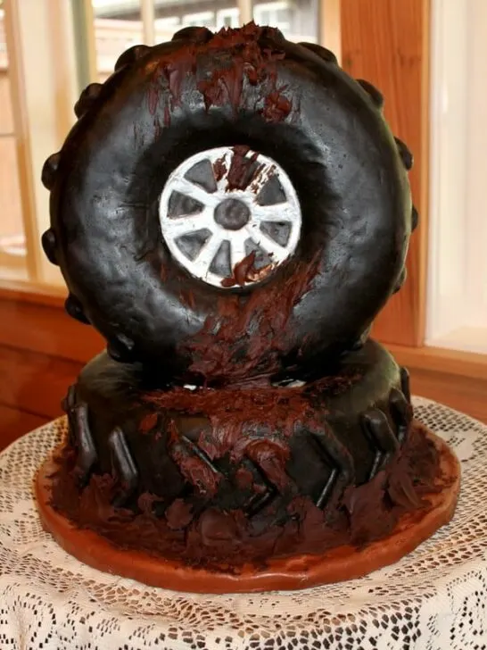 muddy tire grooms cake