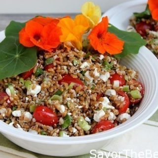 Toasted Farro Salad with Nasturtium Flowers - Savor the Best