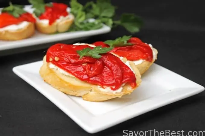 Goat Cheese-Sweet Red Pepper Bruschetta