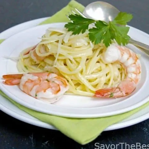 Lemon-Garlic Shrimp Linguini