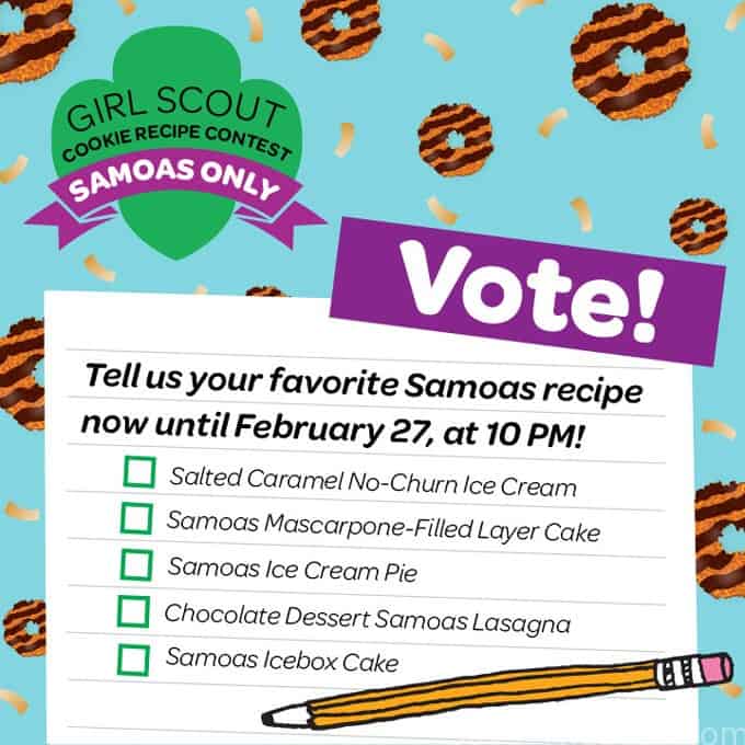girl scout samoa cookie recipe contest