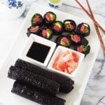 Black rice sushi rolls