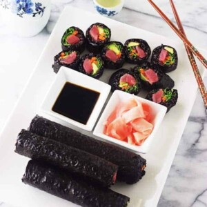 Black rice sushi rolls