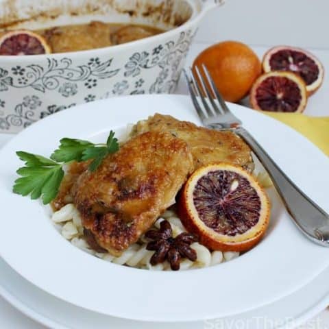 Blood Orange Braised Chicken with Star Anise