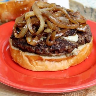 Caramelized Onion-Blue Cheese Burger