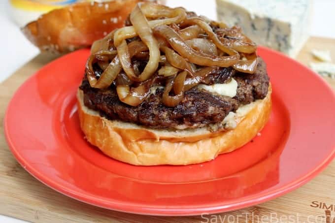 Caramelized Onion-Blue Cheese Burger
