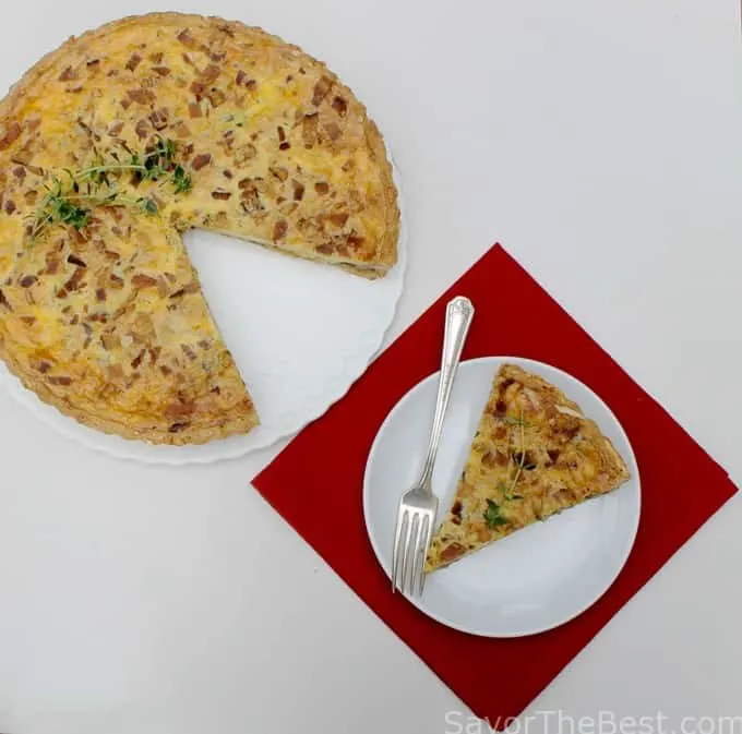 Caramelized onion and Swiss Cheese Quiche