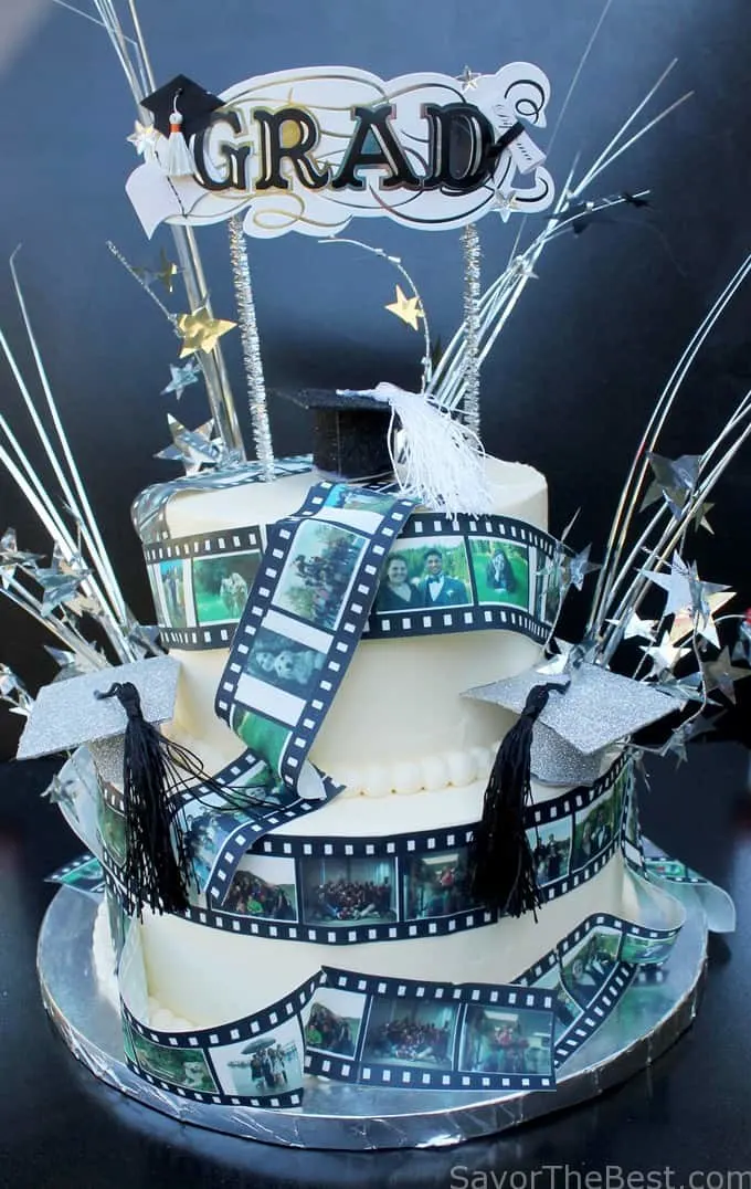 film strip graduation cake