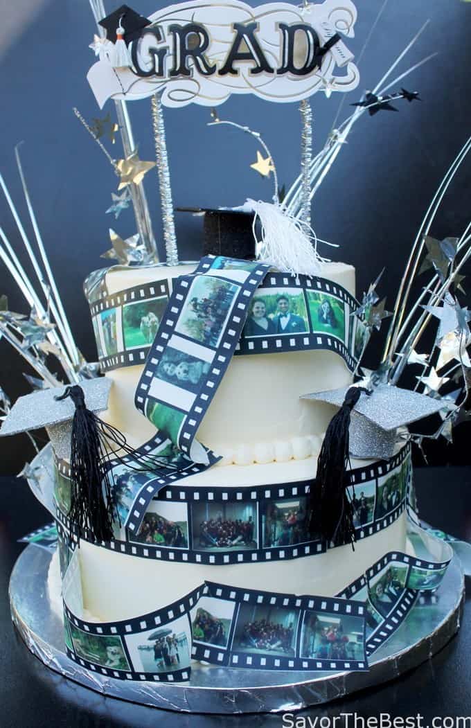 film strip graduation cake