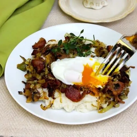 Cream of Rice with Bacon Leeks and Eggs