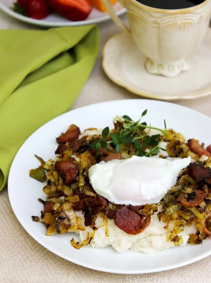 Cream of Rice with Bacon Leeks and Eggs