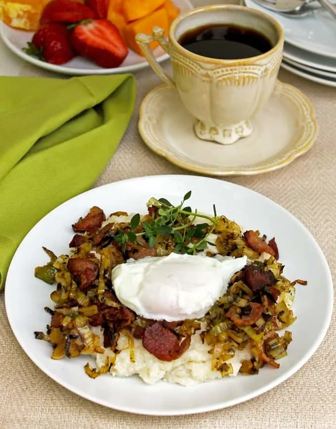 Cream of Rice with Bacon Leeks and Eggs