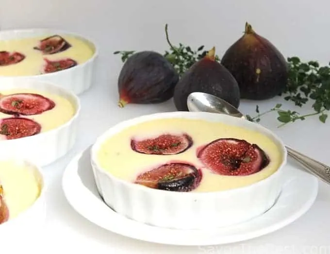 Goat Cheese Custard with Roasted Figs