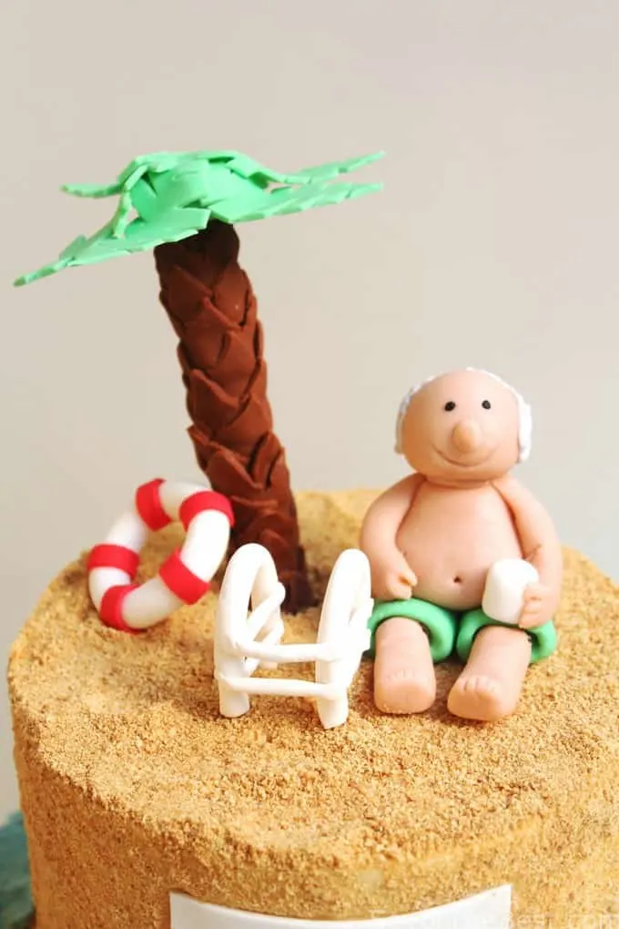 lazy day beach cake for retirement