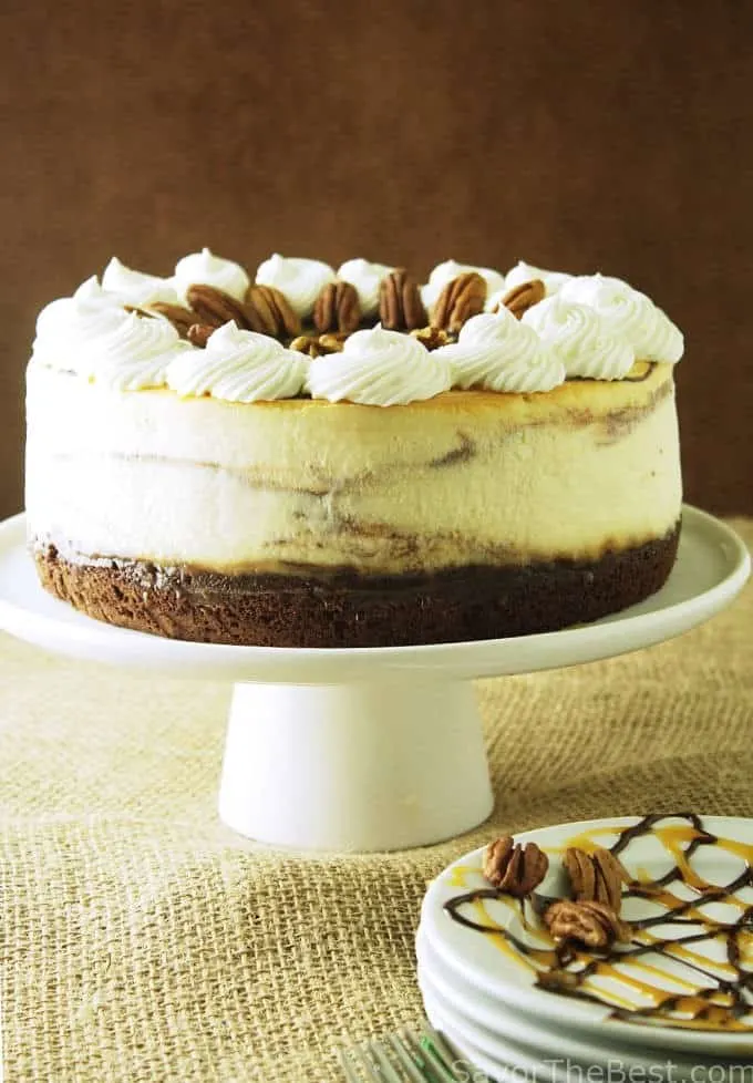 chocolate caramel swirl cheesecake