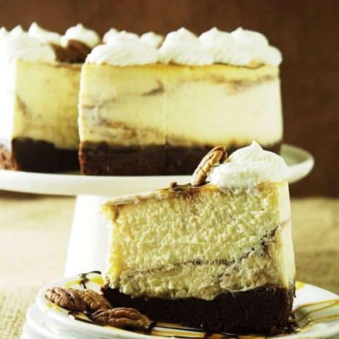 chocolate caramel swirl cheesecake