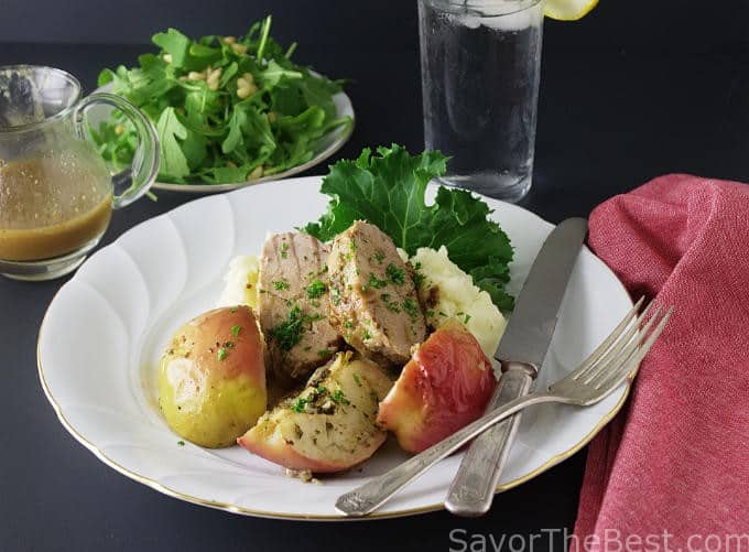 Cider Braised Pork Tenderloin with Apples