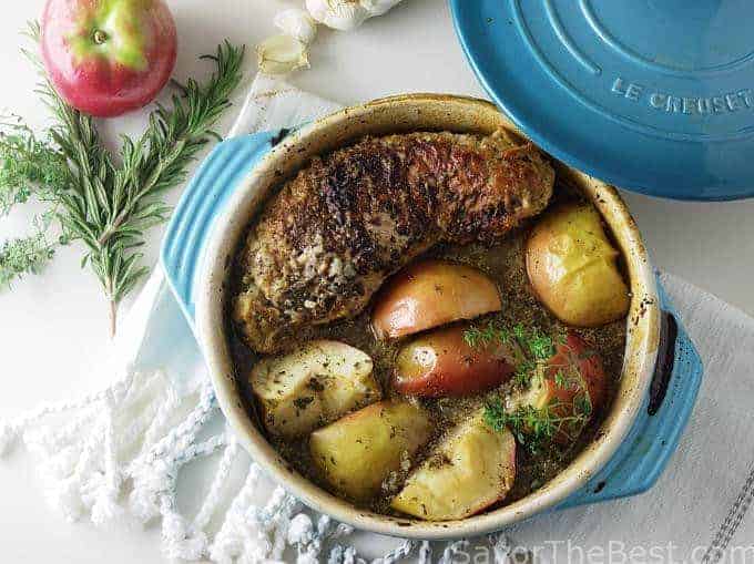 Cider Braised Pork Tenderloin with Apples