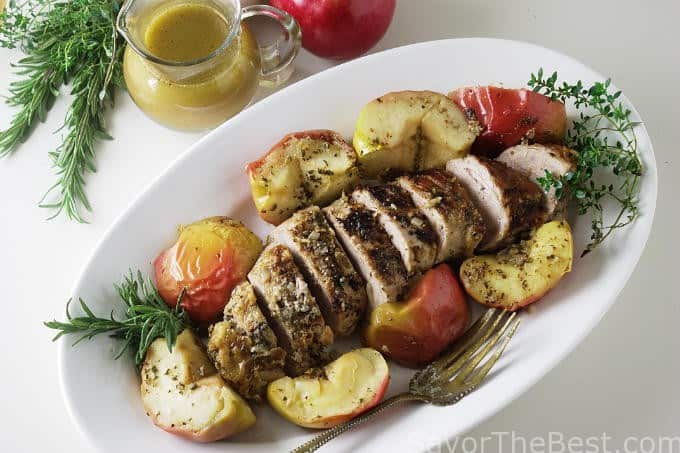 Cider Braised Pork Tenderloin with Apples