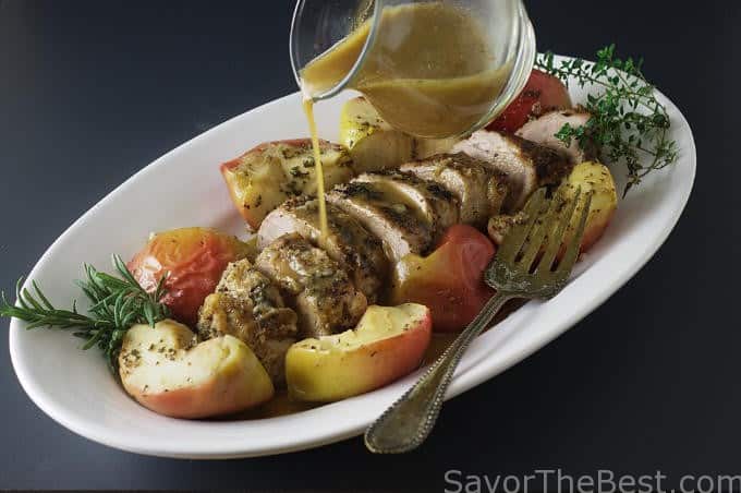 Cider Braised Pork Tenderloin with Apples