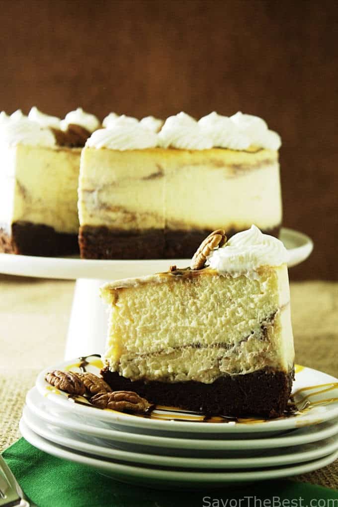 chocolate caramel swirl cheesecake