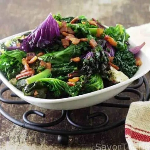 Wilted Greens with Bacon