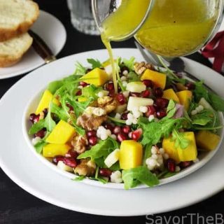Couscous, Arugula Salad with Pomegranates