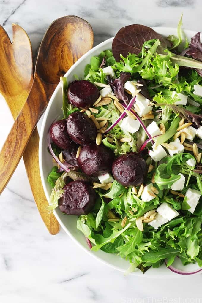 Roasted Baby Beet Salad with Feta Cheese