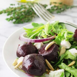 Roasted Baby Beet Salad with Feta Cheese