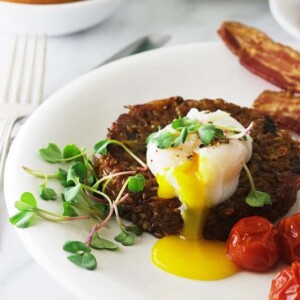 Farro Breakfast Risotto with Poached Egg