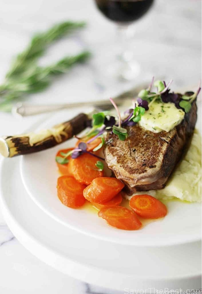 Beef Tenderloin Steaks with Garlic-Herb Compound Butter