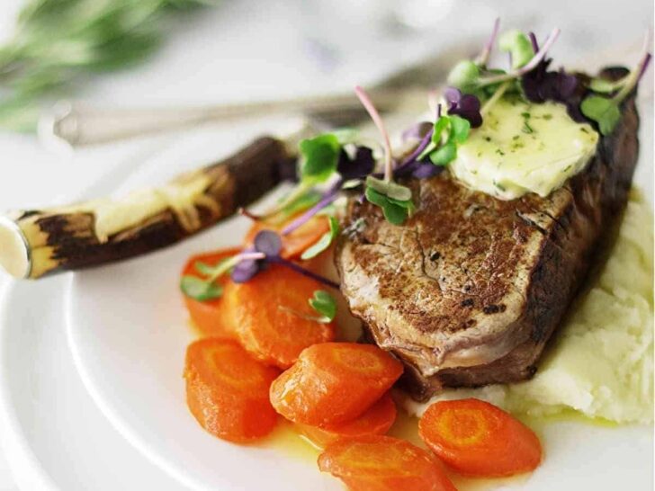 Beef Tenderloin Steaks with Garlic-Herb Compound Butter
