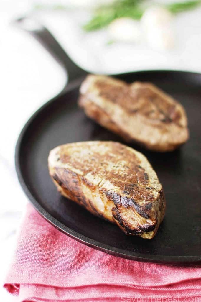 Beef Tenderloin Steaks with Garlic-Herb Compound Butter