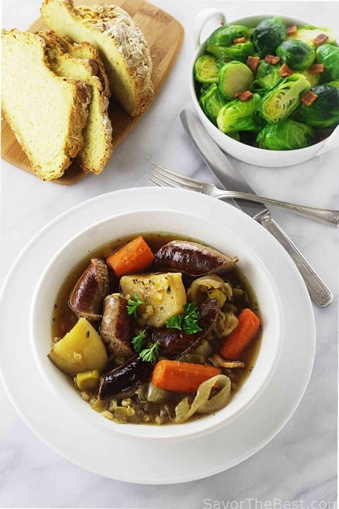 A bowl of Dublin Coddle with Barley