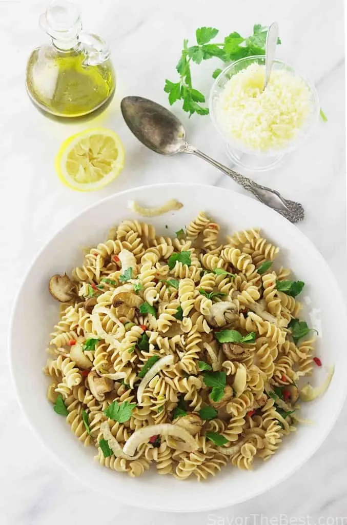 Kamut Whole Grain Pasta with Fennel and Mushrooms