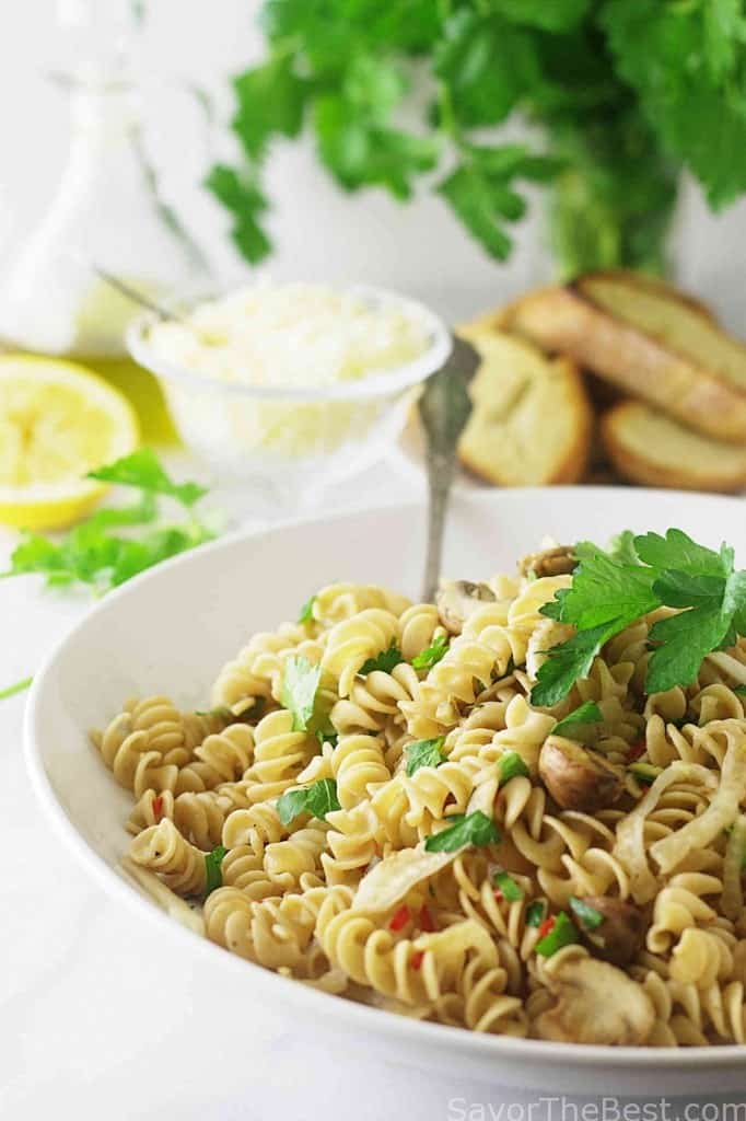 Kamut Whole Grain Pasta with Fennel and Mushrooms