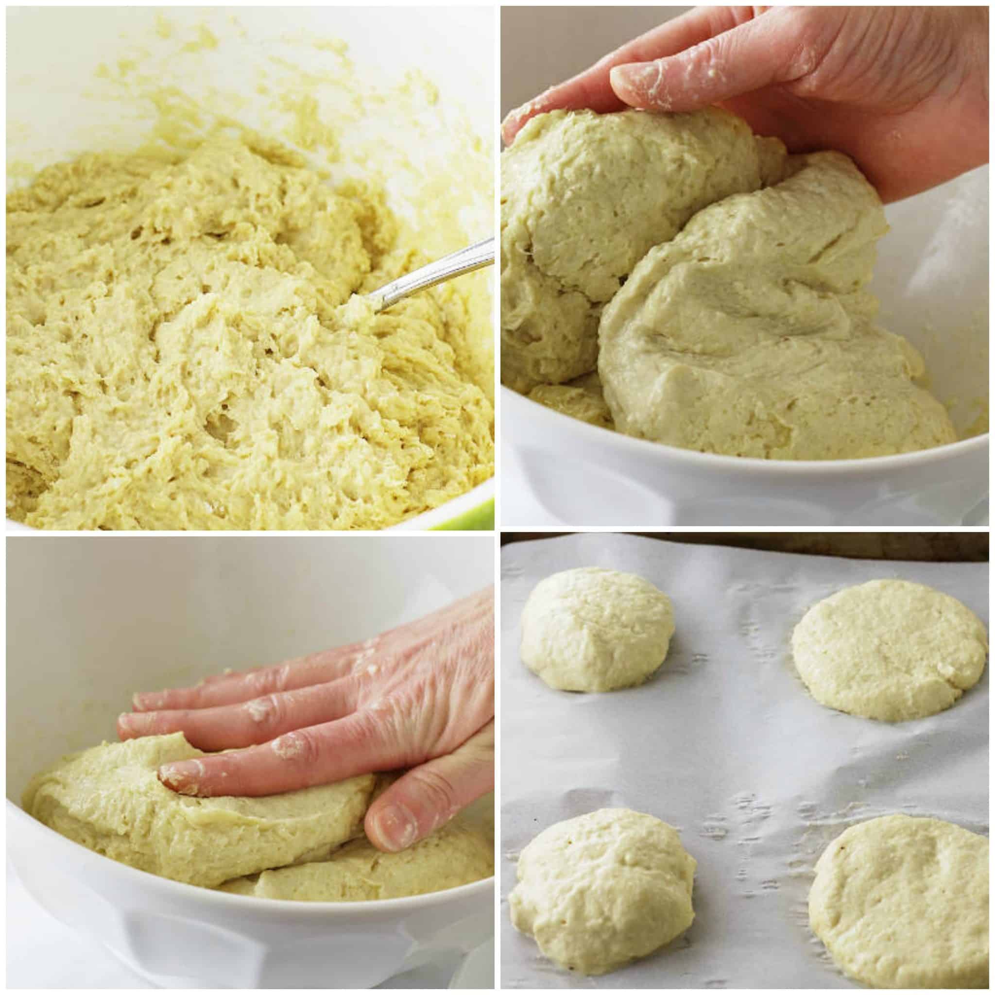 einkorn english muffins process pic
