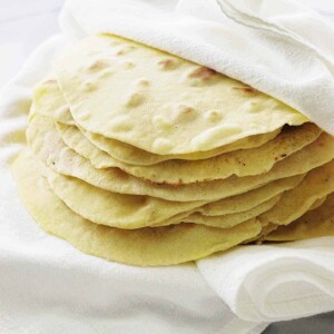 Kamut flour tortillas are thin, soft and easy to make with just a few simple ingredients.