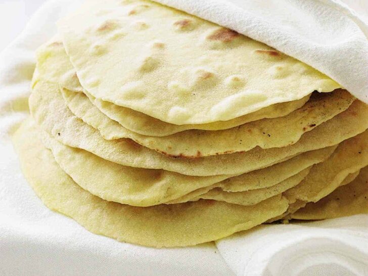 Kamut flour tortillas are thin, soft and easy to make with just a few simple ingredients.