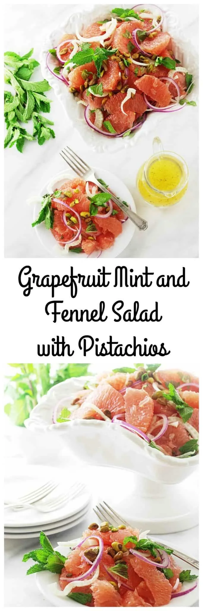 grapefruit, mint and fennel salad with pistachios