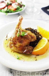 Roasted Duck Legs with Orange Sauce and Wild Rice