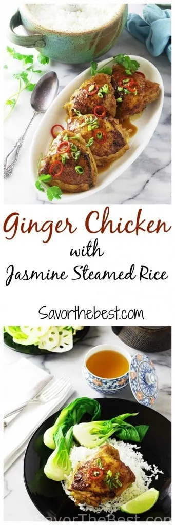 ginger chicken with jasmine steamed rice