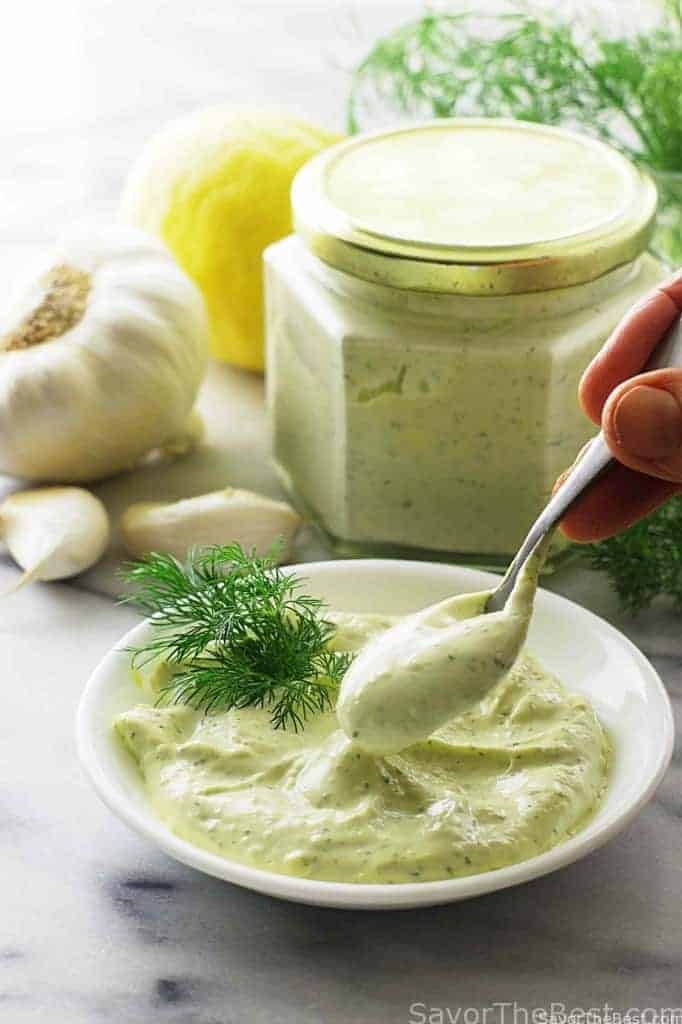 lemon-dill aioli sauce