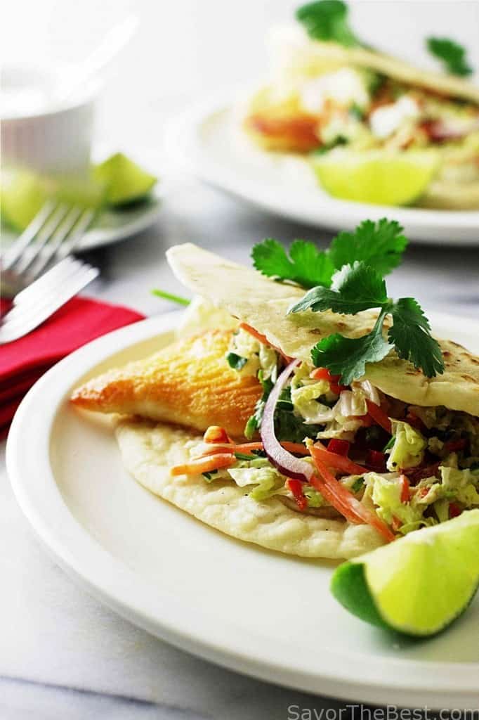 Tex-Mex Fish Tacos with Chipotle Slaw