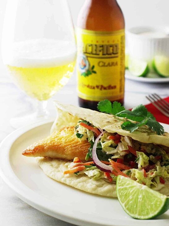 Tex-Mex Fish Tacos with Chipotle Slaw