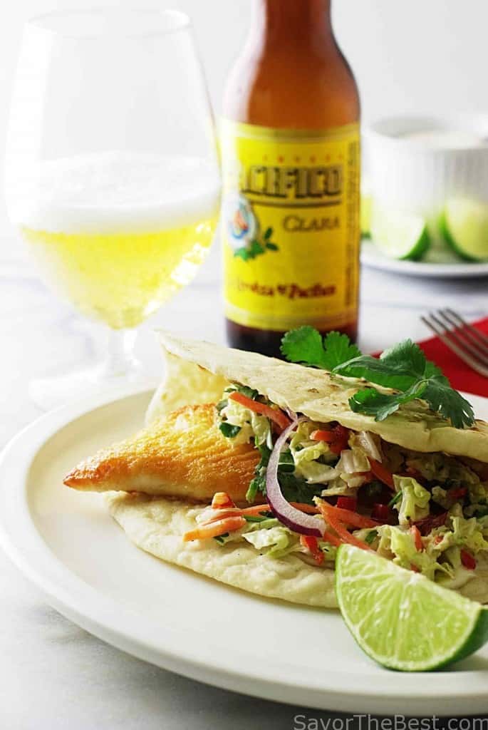 Tex-Mex Fish Tacos with Chipotle Slaw