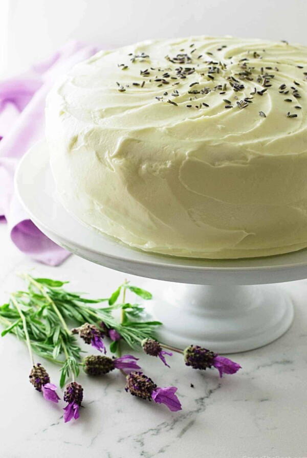 Lavender Cake with Lavender Cream Cheese Icing